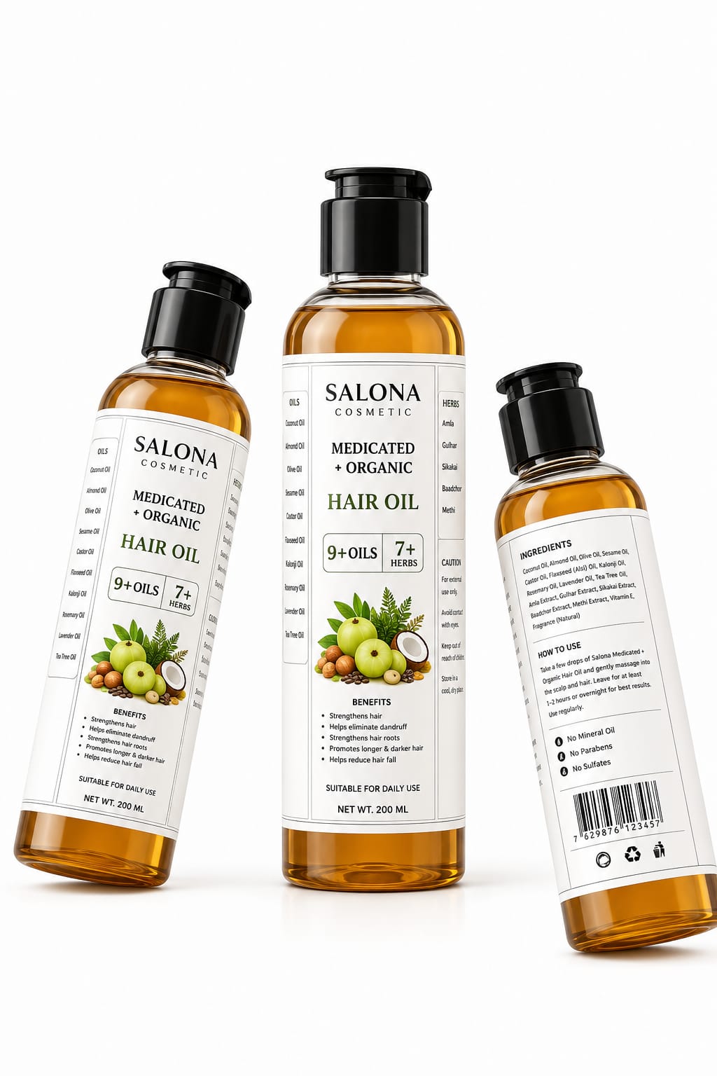 Salona Herbal Hair Oil — ingredients label